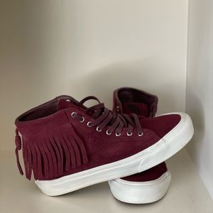 Vans Port Royale Fringed Old Skol SK8-Hi Suede Leather Sneakers 8